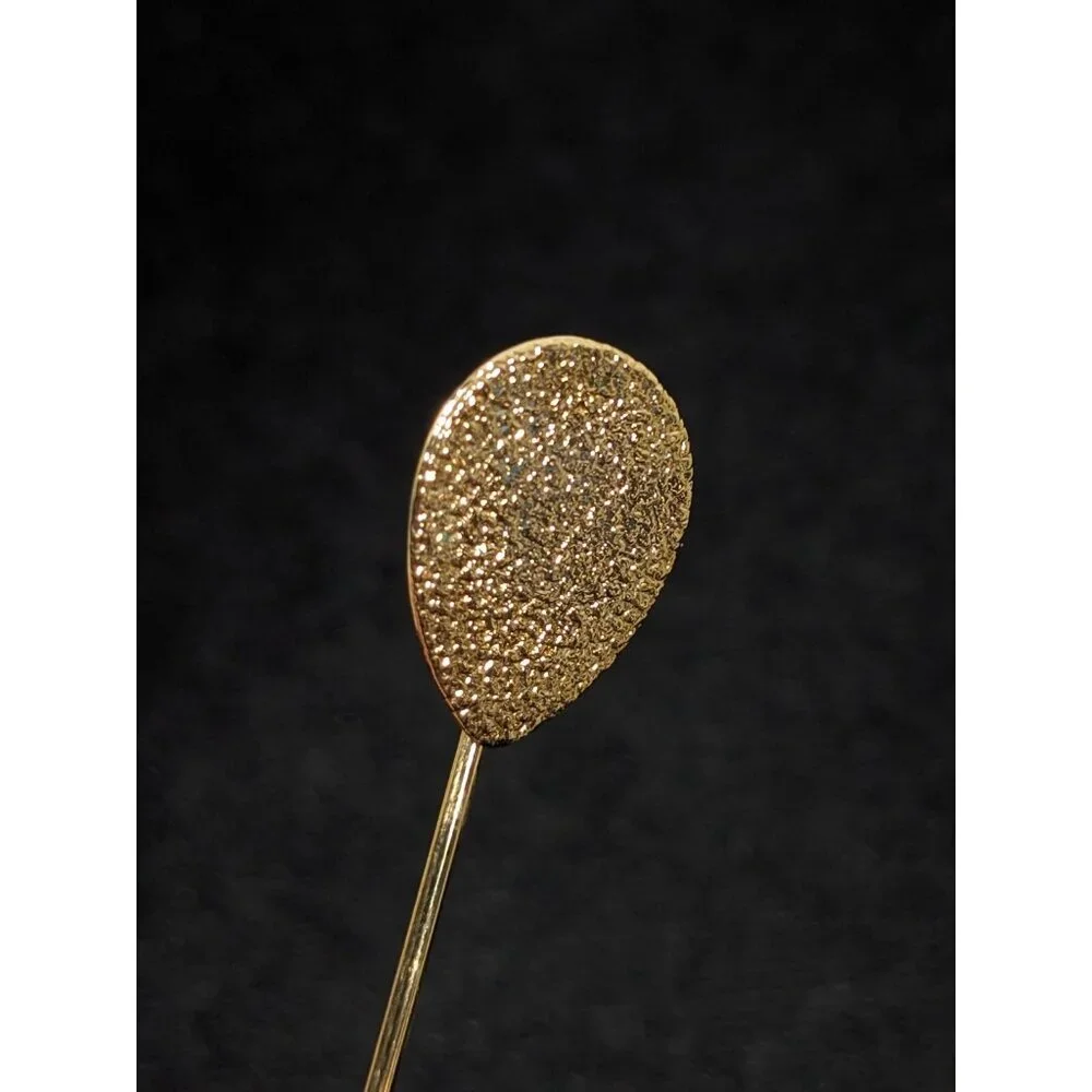 Vintage Gold Tone Textured Teardrop Stick Pin‎ Modernist Pear Classic